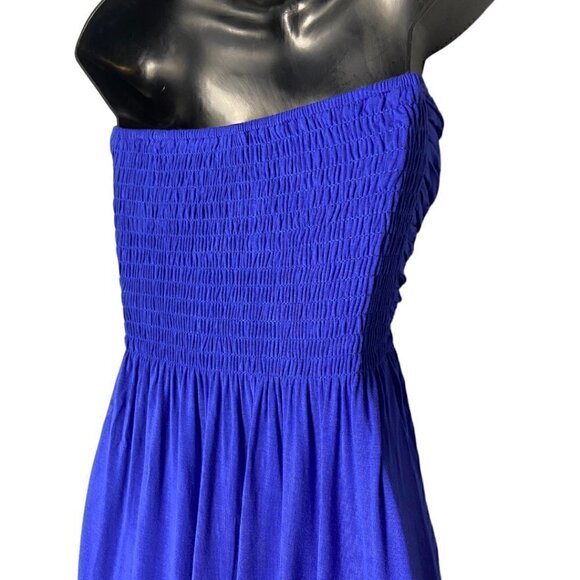 Catwalk Studio Royal Blue Strapless Halter Tie Neck Dress Mini Length Size Small - Picture 10 of 12